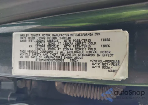 2002 Toyota Tacoma Base V6 из США, поврежденный, VIN 5TEHN72N02Z022962